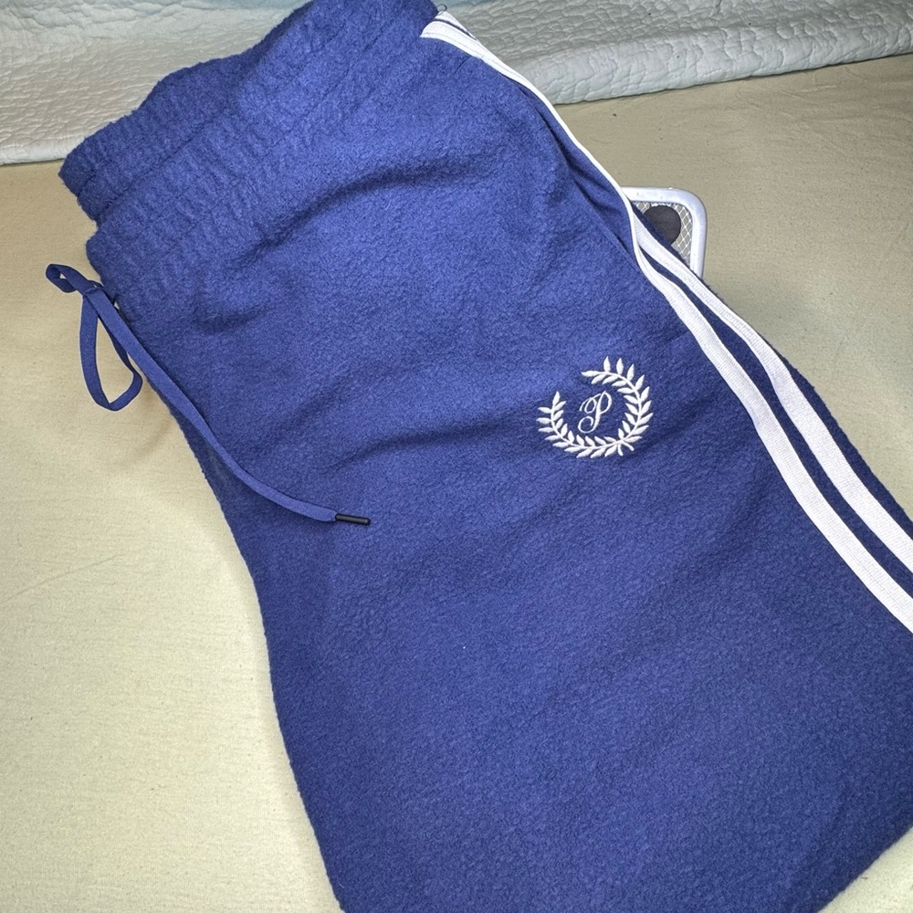 PINK emblem blue and white joggers NWT